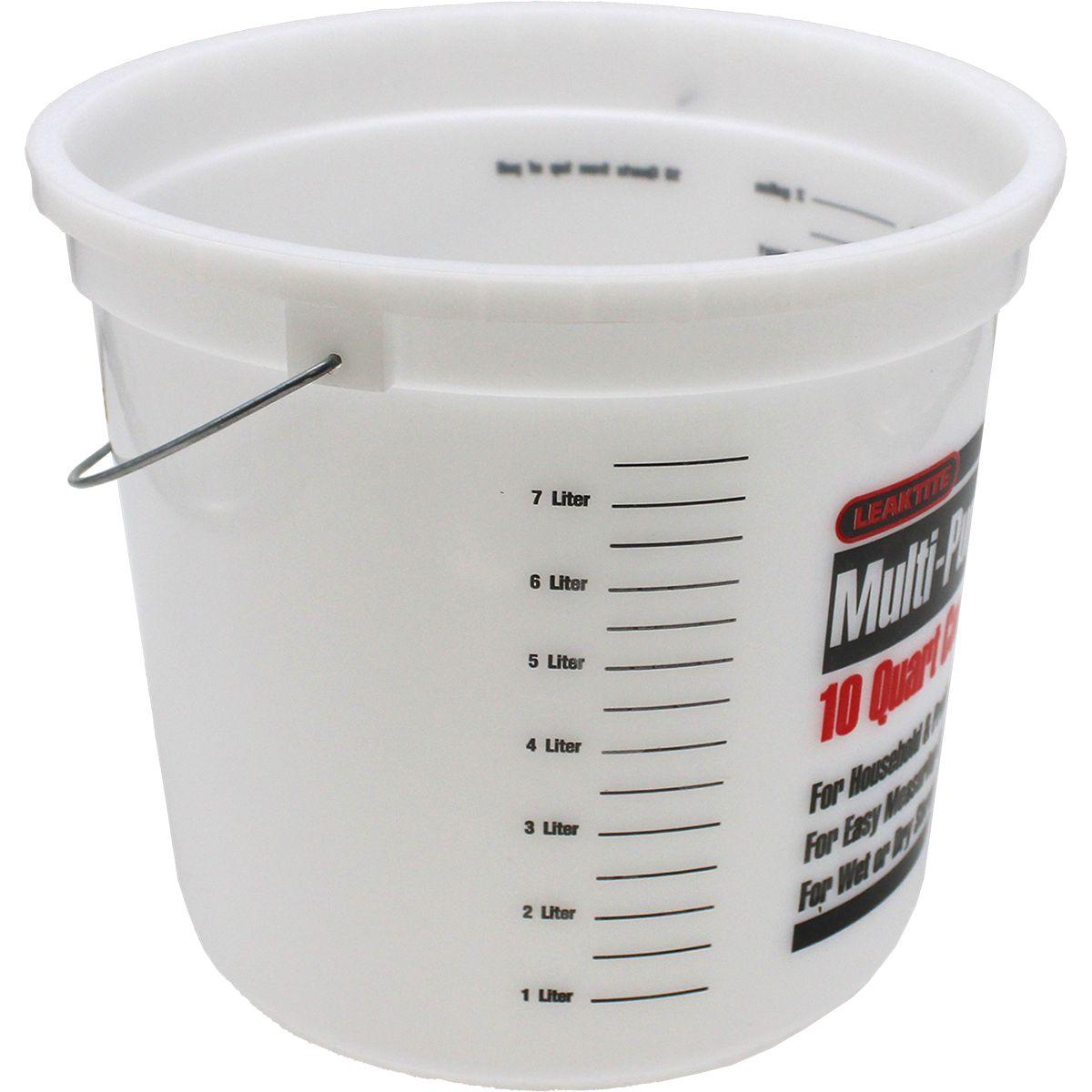 Leaktite-IPL Plastics 1045139 Paint Container, 10 qt Capacity, HDPE, Natural Alt #1