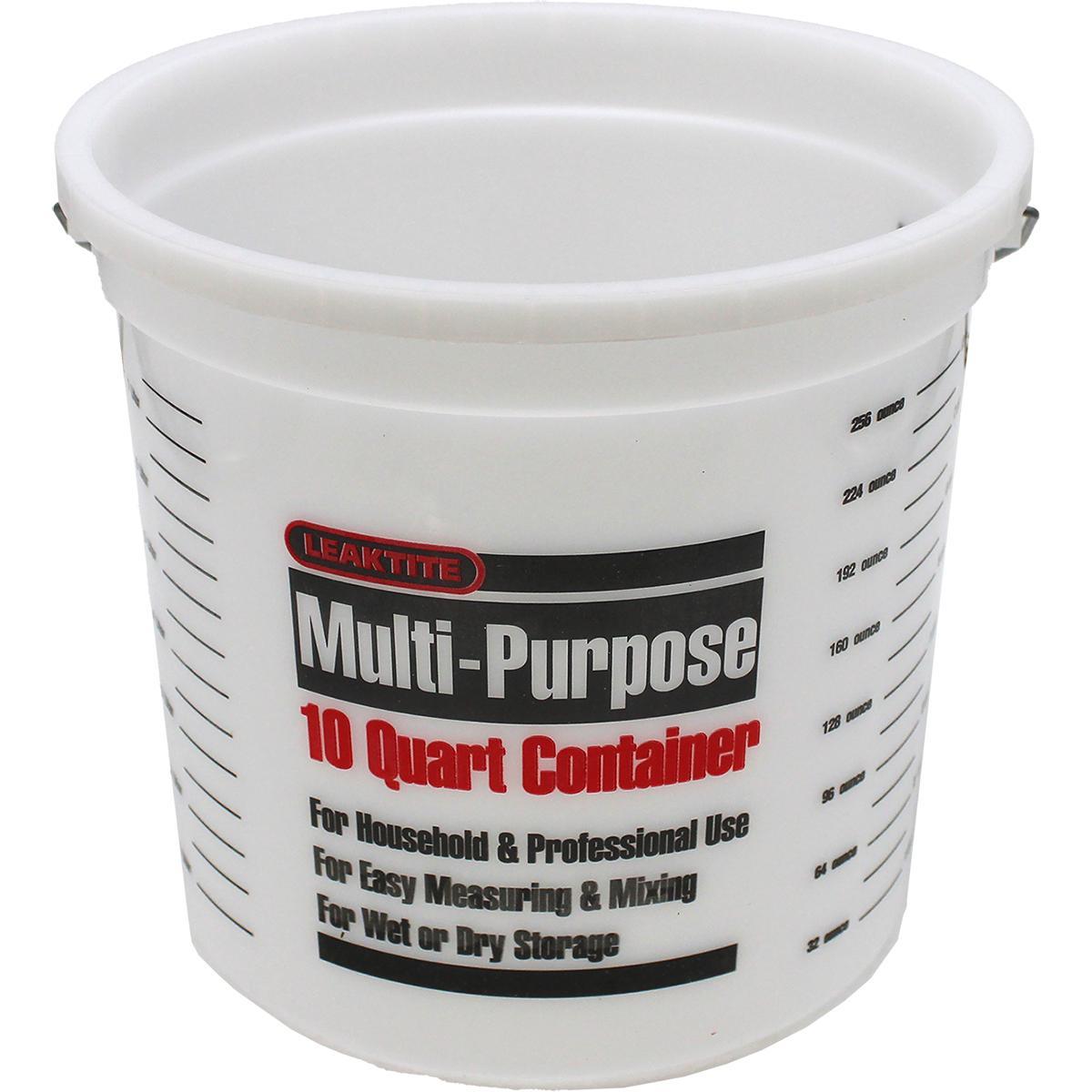 Leaktite-IPL Plastics 1045139 Paint Container, 10 qt Capacity, HDPE, Natural