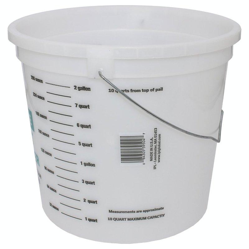 Leaktite-IPL Plastics Paint Container Side View Measurements in Ounce, Quart and Gallon View #2