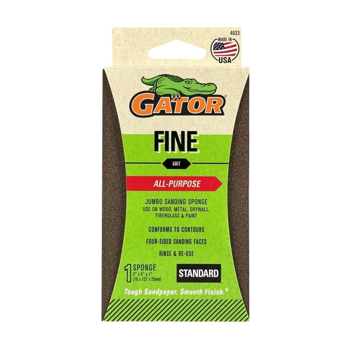 Gator 4633 Sanding Sponge, 5 in L, 3 in W, Fine, Aluminum Oxide Abrasive