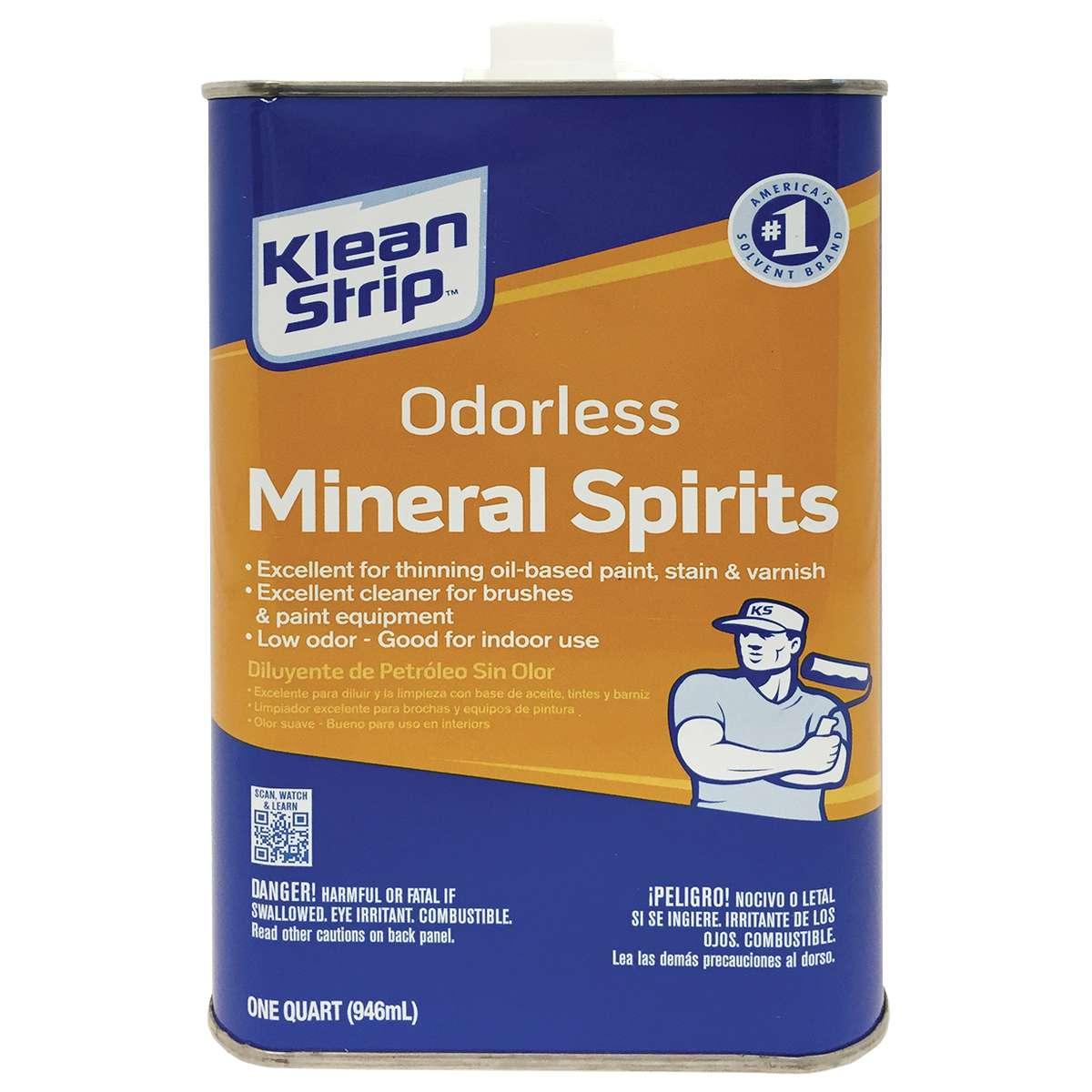 Klean Strip QKSP94005 Mineral Spirit Thinner, Liquid, Solvent, Light Yellow, 1 qt Can