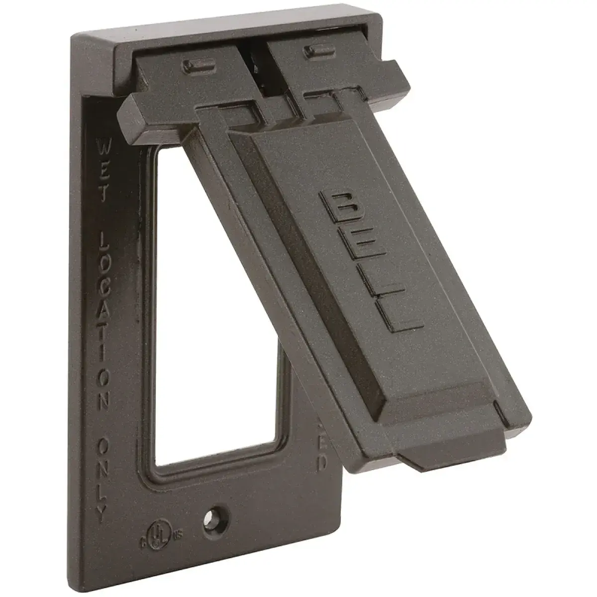Hubbell 5103-2 Cover, 2-13/16 in W, 1-Gang, Metal, Bronze, Powder-Coated