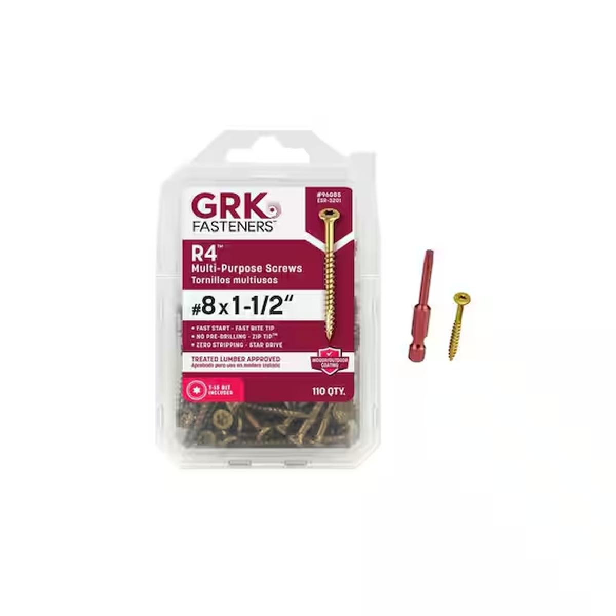 Grk Screws R4 Handy-Pak 8X1-1/2" G02073