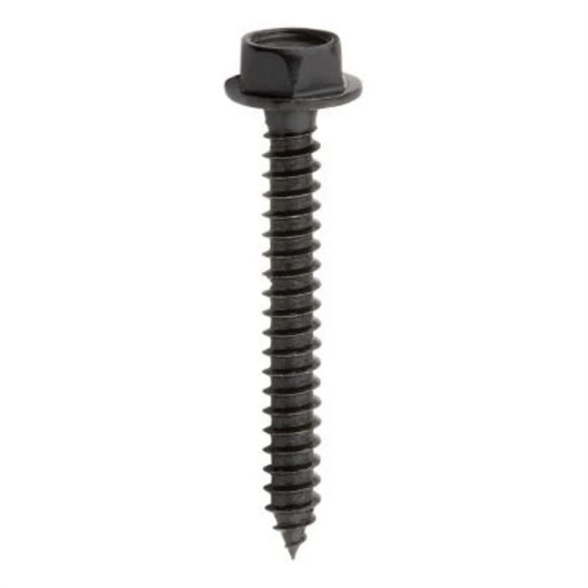 National Hardware V1864 Series N800-122 Screw, #10 Thread, 1-1/2 in L, Hex Drive, Steel, Black Powder-Coated/Galvanized