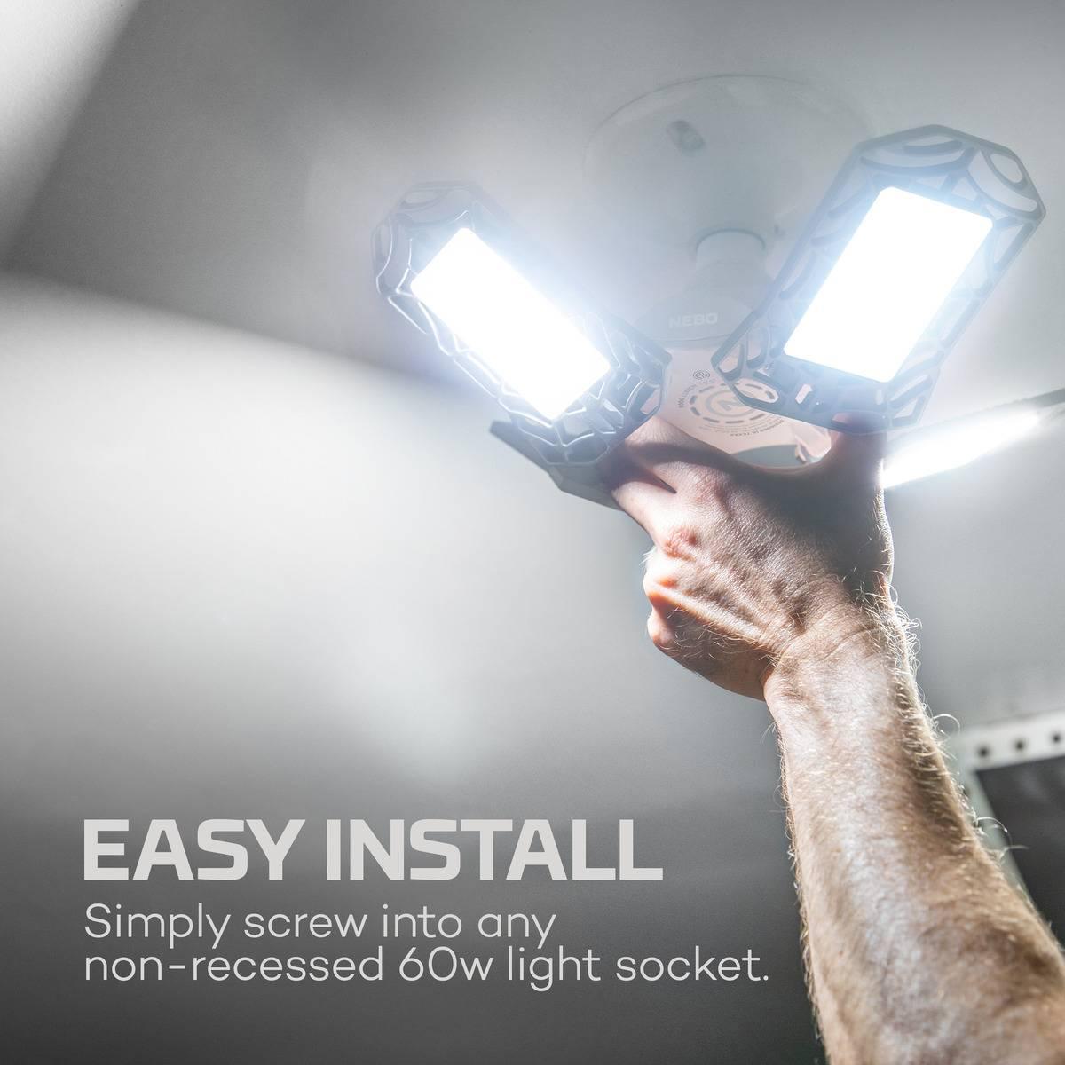 High Bright 9000 Lumen LED Garage Light, Adjustable Panels Alt #1