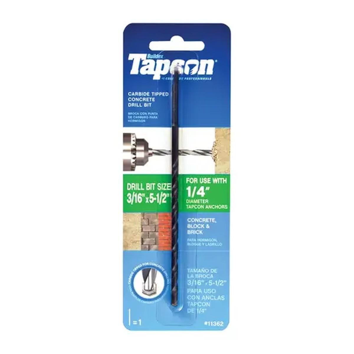 TAPCON DRILL BIT 3/16X5-1/2 1136