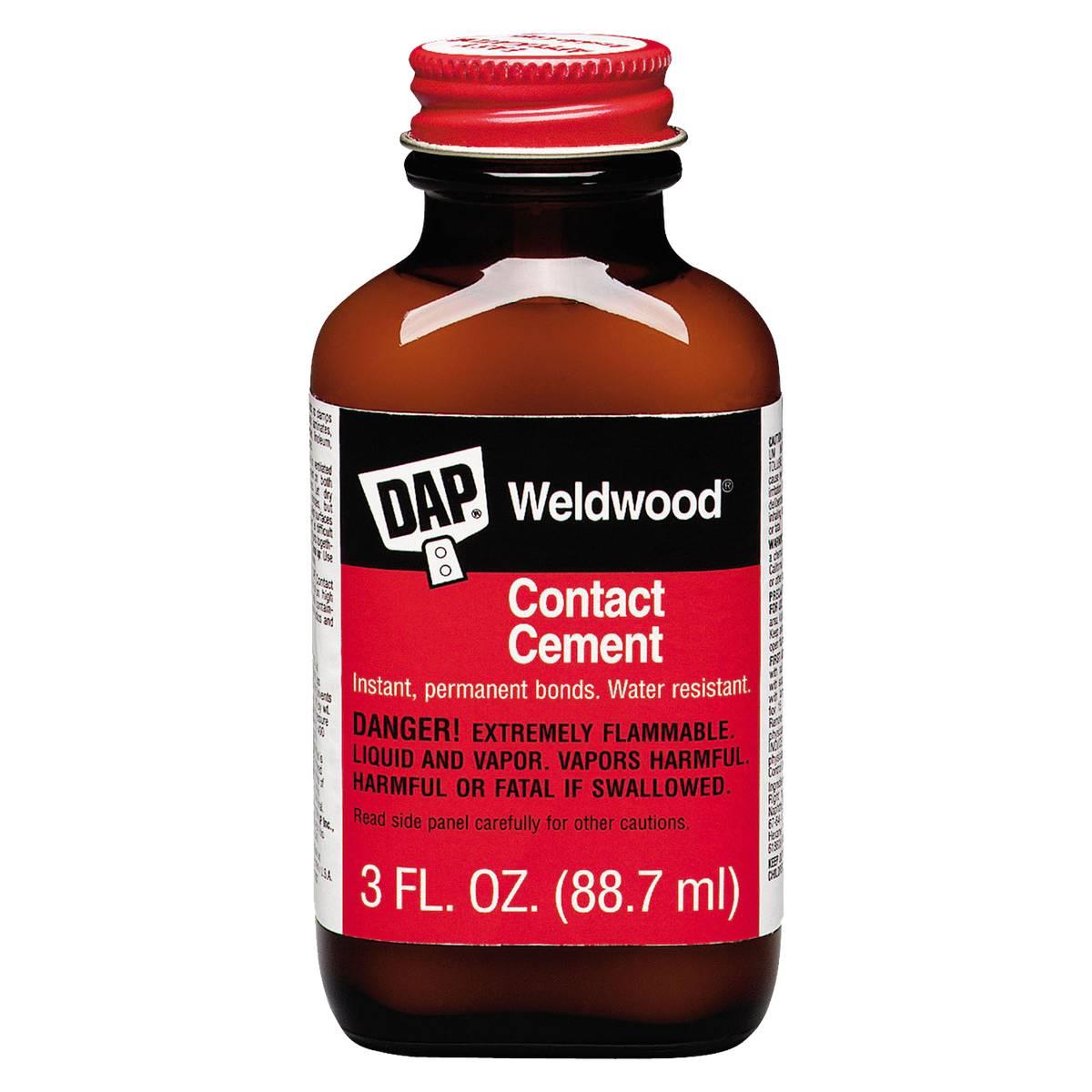 DAP 00107 Contact Cement, Liquid, Strong Solvent, Tan, 3 oz Bottle