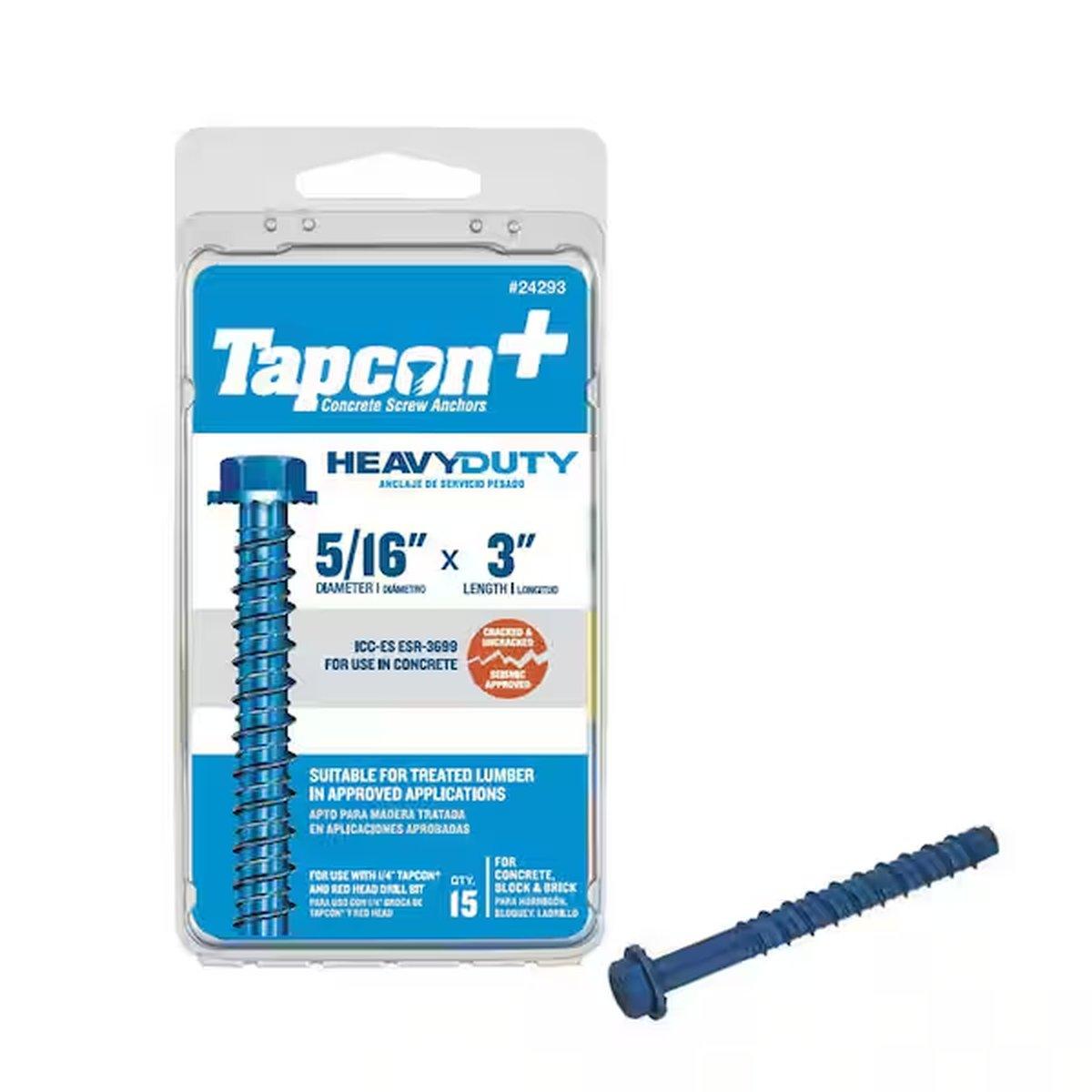 TAPCON 5/16X3 15 PK 24293