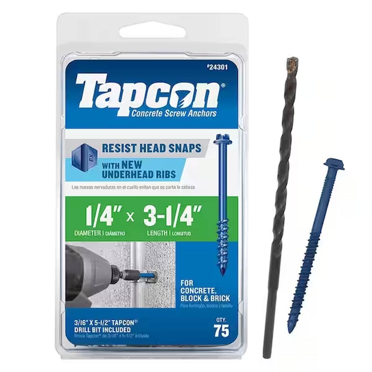Tapcon Screw  1/4X3-1/4 Hwh 75Ct