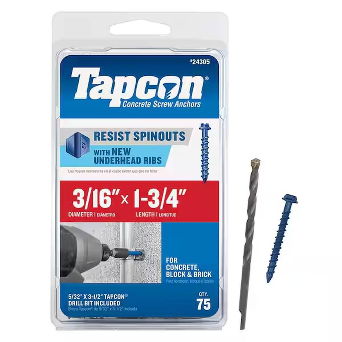 TAPCON SCREW 3/16X1-3/4 HEX HEAD