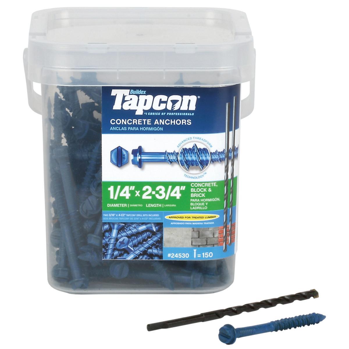 TAPCON 1/4X2-3/4 PFH  150 BUCKET