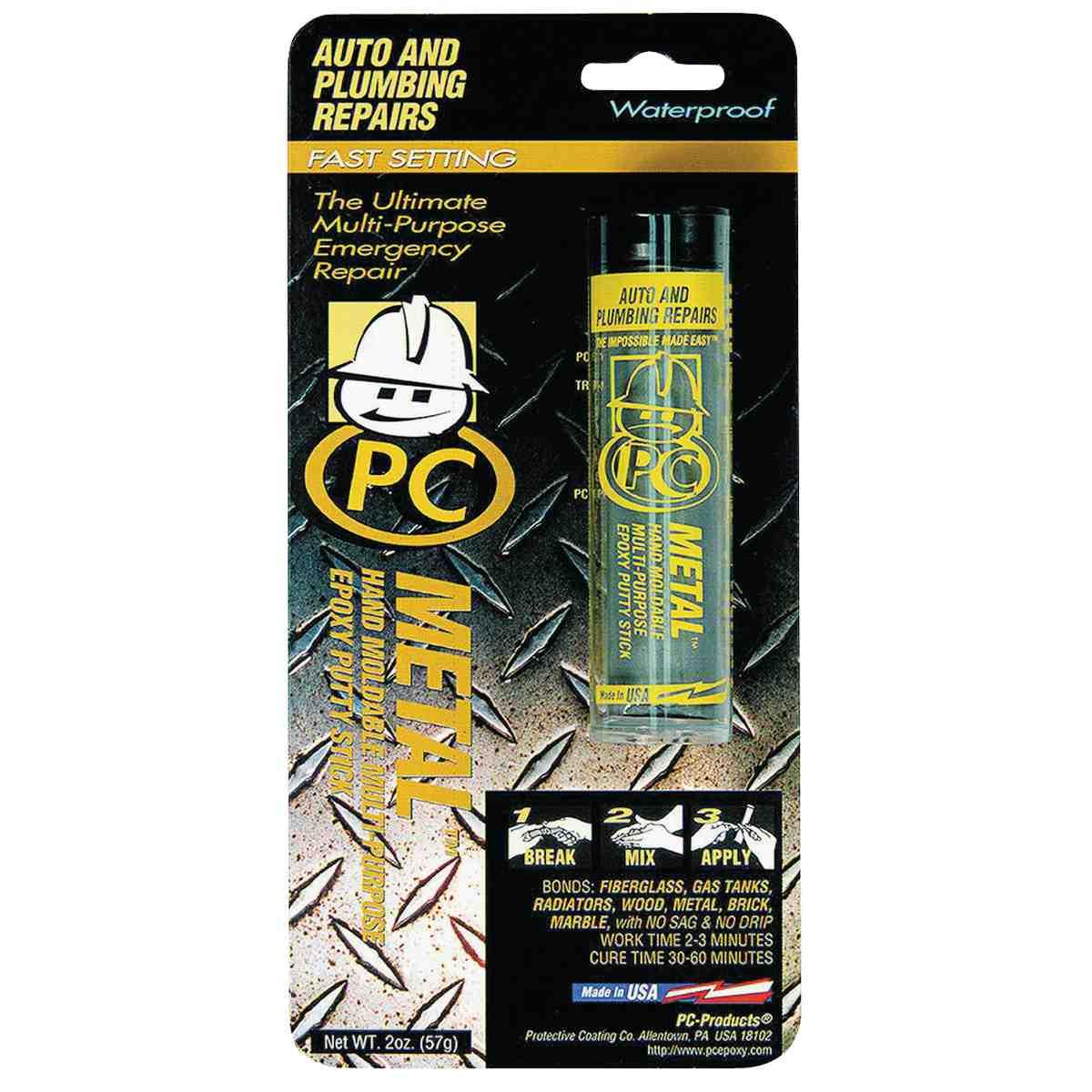 Protective Coating PC-METAL 025550 Epoxy Putty, Gray, Solid, 2 oz, Cylinder