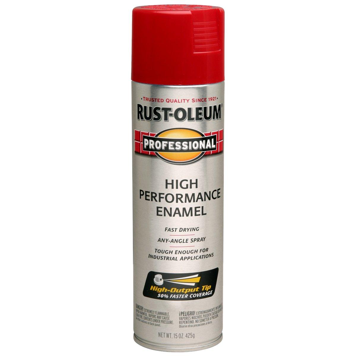 Rust-Oleum 7564838 Professional Safety Spray Paint, Gloss, Safety Red, 15 oz Can