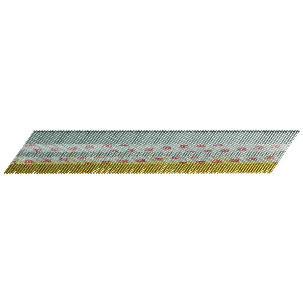 Senco DA25EAB Series Finish Nail, Glue Collation, 2-1/2 in L, 15 ga, Galvanized Steel, Brad Head, Smooth Shank