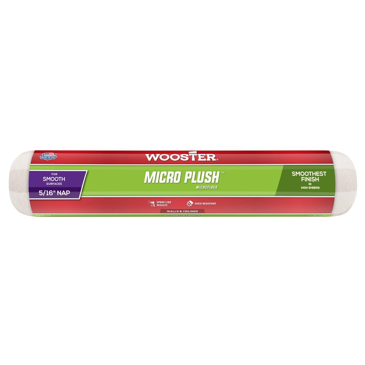 Wooster Micro-Plush Roller Cover, 5/16 in Nap x 14 in