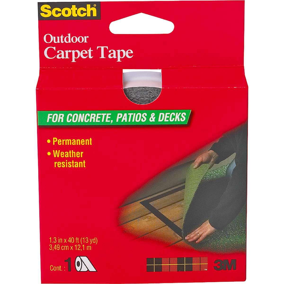 Scotch CT3010DC Double-Sided Carpet Tape, 40 ft L, 1.4 in W, Clear