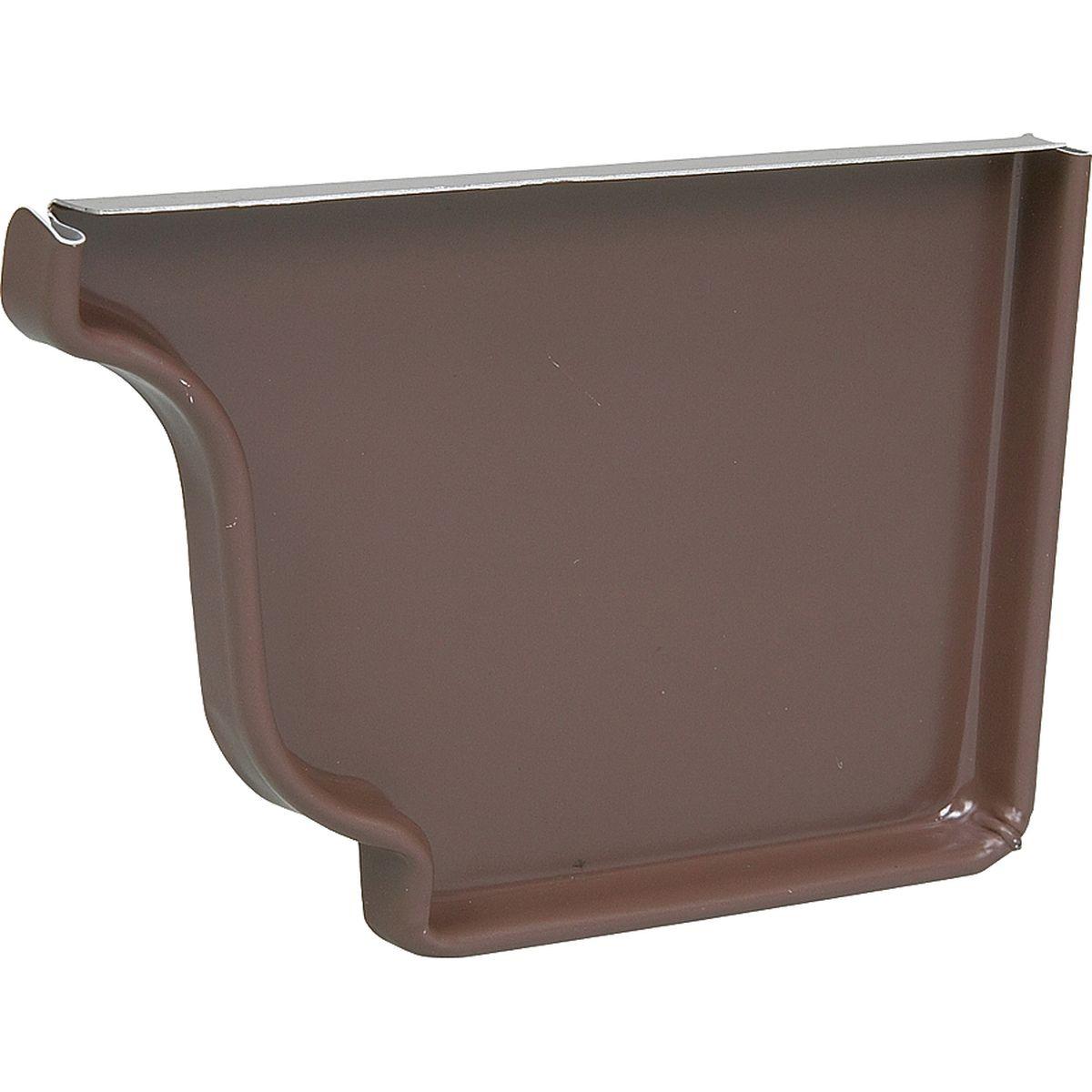 Amerimax 2520619HPT Gutter End Cap, 5 in L, Rubber, Brown, For: 5 in K-Style Gutter System