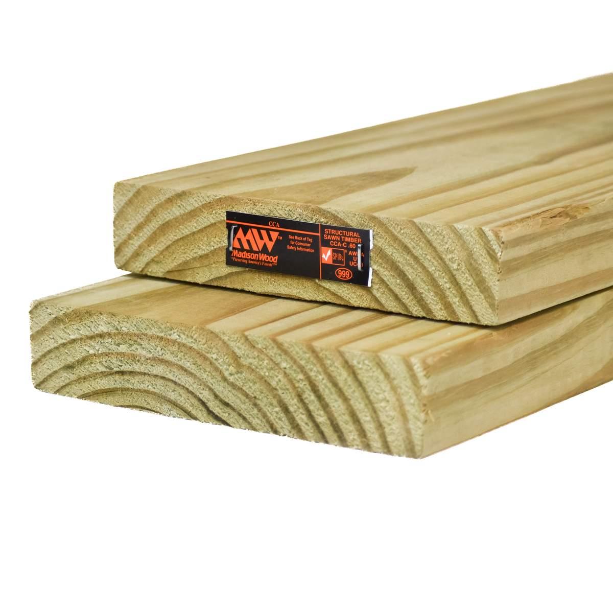 2 in x 8 in x 16 ft #1 Ground Contact Pressure Treated Lumber .60 CCA Sloppy V T&G