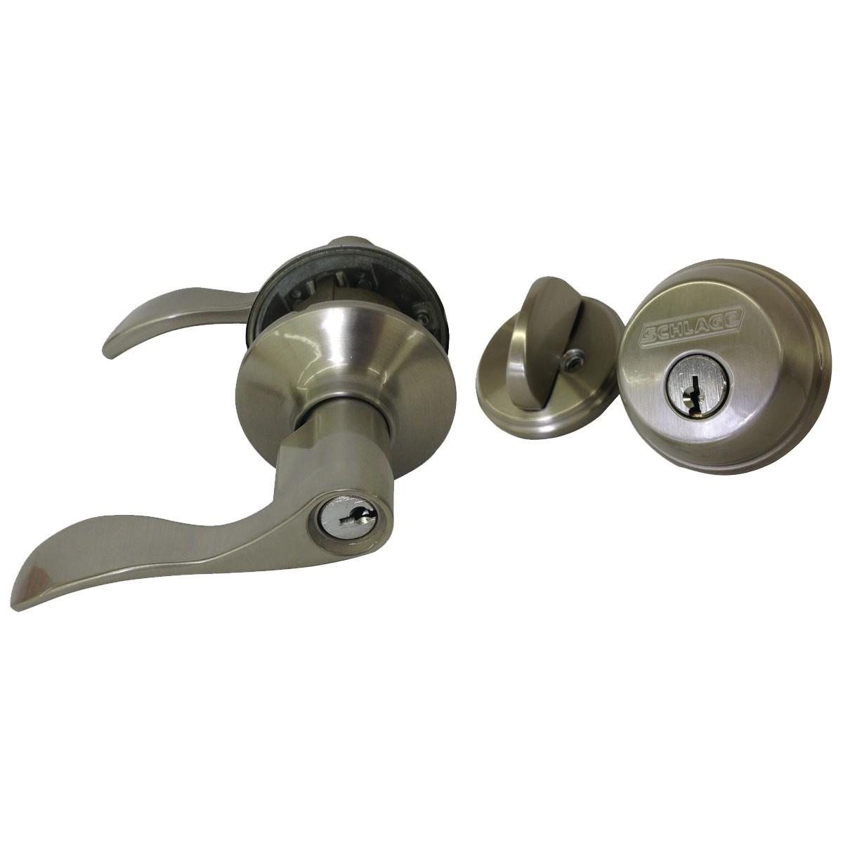 Schlage Rosette Set Accent Knob Lockset in Satin Nickel