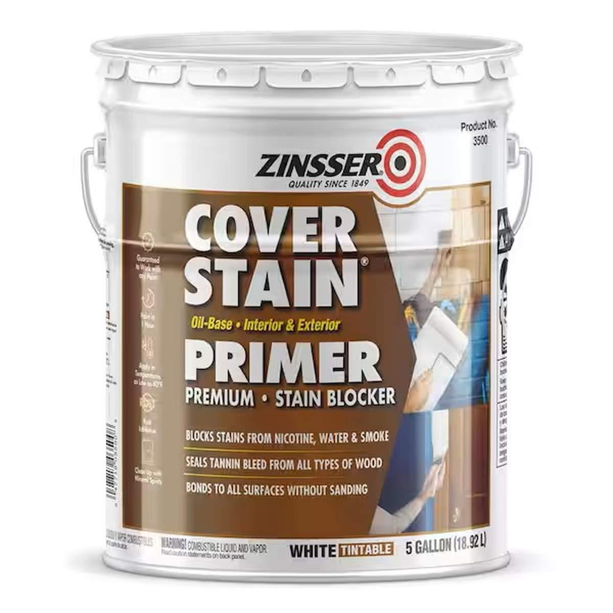 Cover Stain White Primer and Sealer, 5 gallon