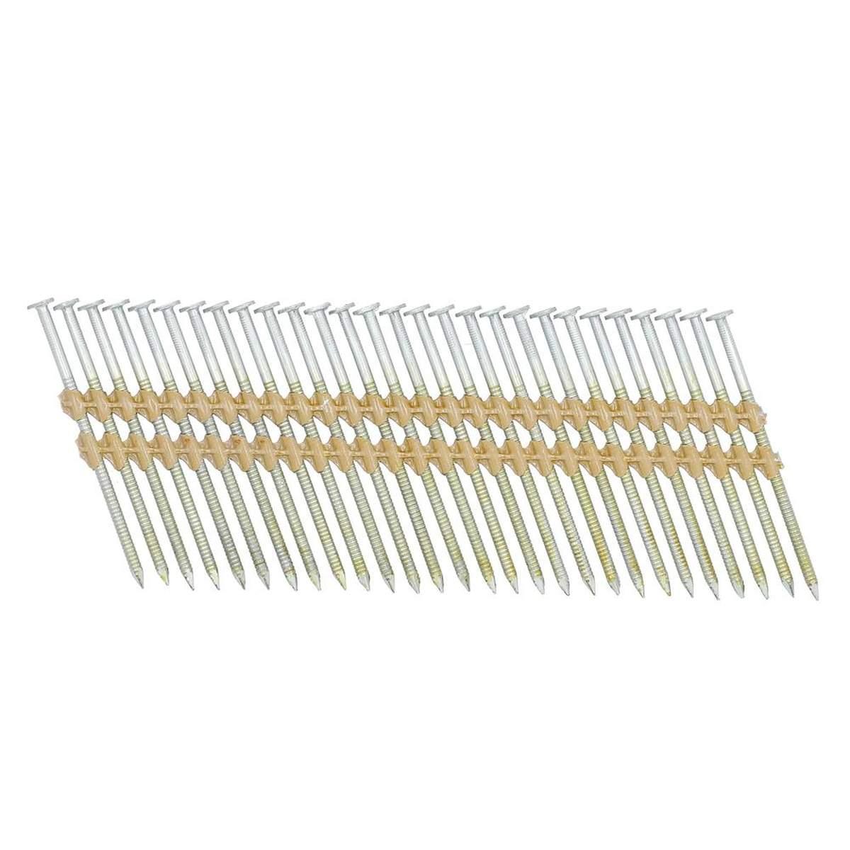 Bostitch RH-S10DR120HDG Series Framing Nail, Plastic Strip Collation, Galvanized, Ring Shank, 4000/PK, 0.12 in Diameter