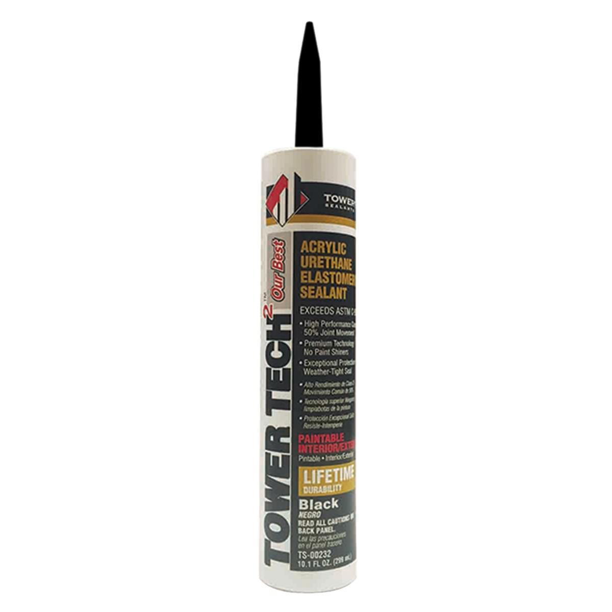 Tower Tech² Black Acrylic Urethane Elastomeric Sealant, 10.1 oz