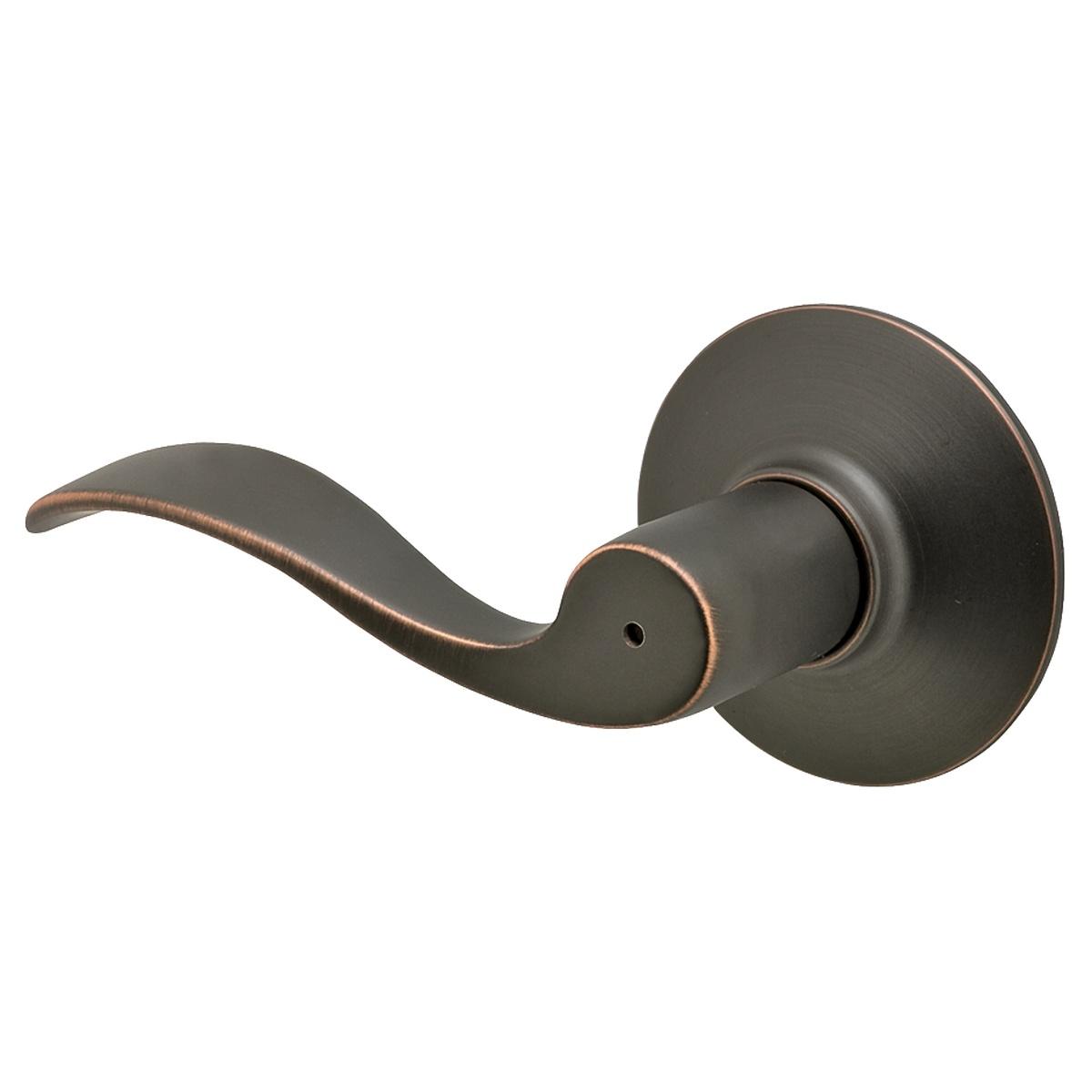 Schlage Privacy Lever in Aged Bronze from the F-Series