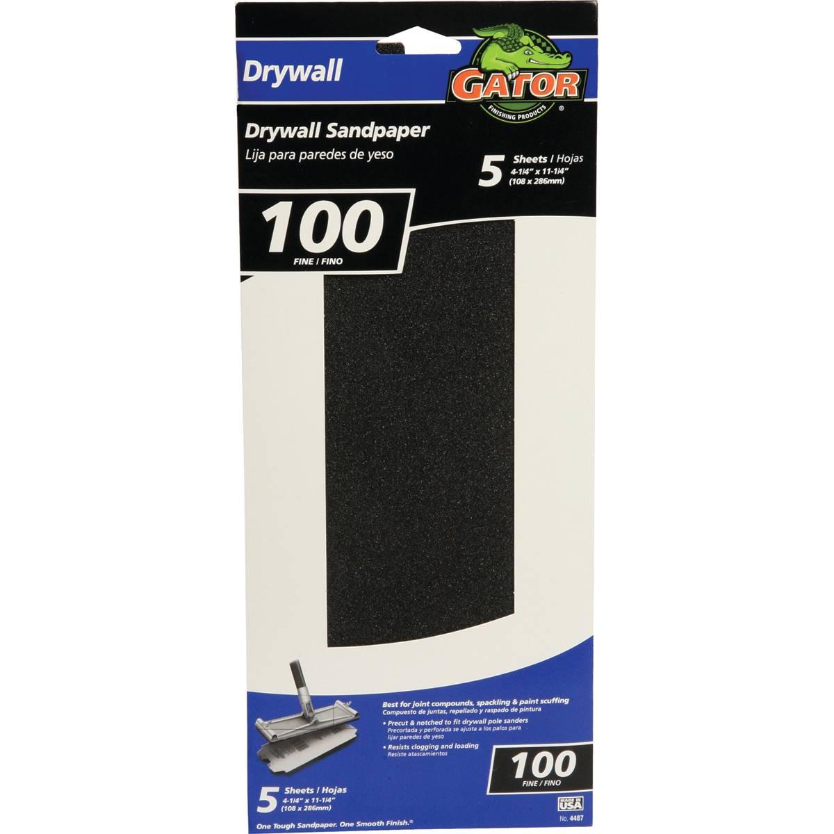 Gator SilicaCut 4487 Sanding Sheet, 11-1/4 in L, 4-1/4 in W, 100 Grit, Medium, Silicon Carbide Abrasive