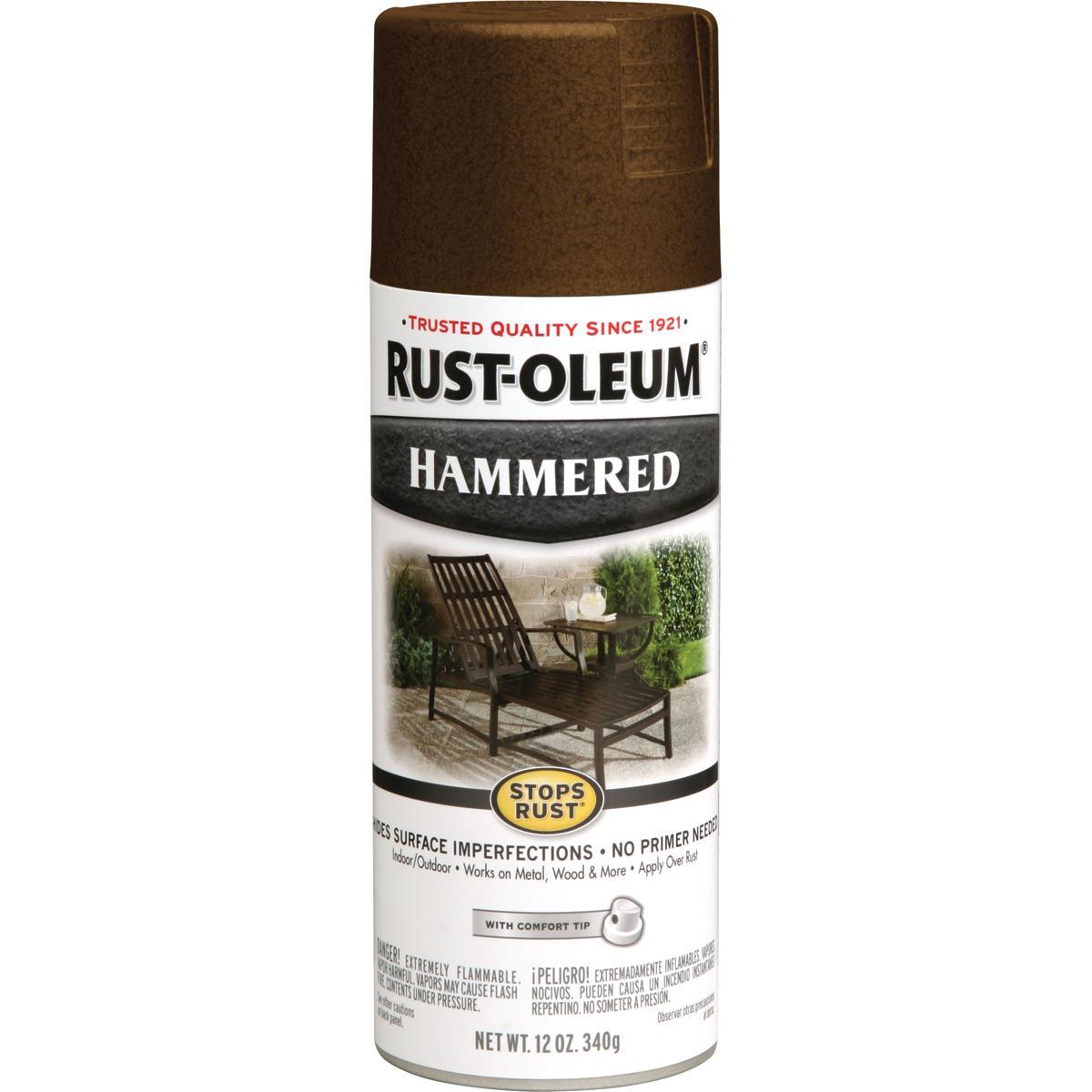 Rust-Oleum 210880 Spray Paint, Hammered, Brown, 12 oz Can