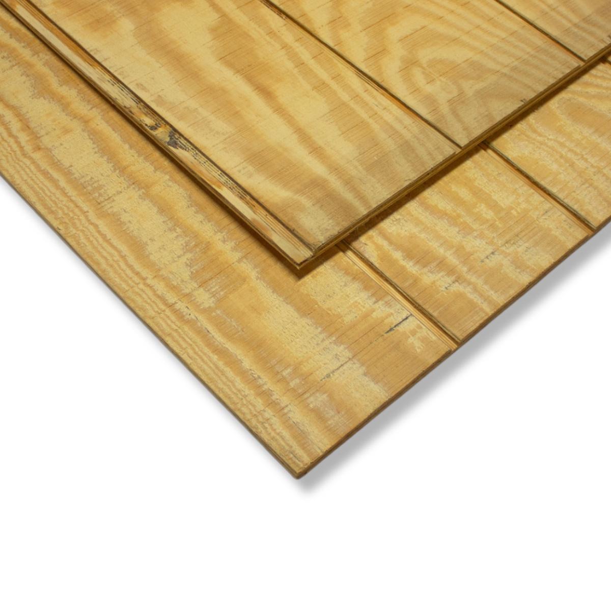 3/8-in x 4-ft x 8-ft Rough Sawn Pine T1-11 Plywood Siding Panel 8-in OC