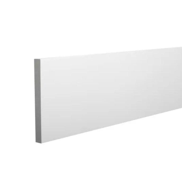 5/4 in x 12 in x 18 ft White Woodgrain PVC Trim Board
