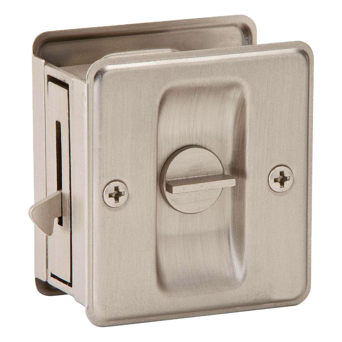 Schlage Sliding Door Privacy Lock in Satin Nickel