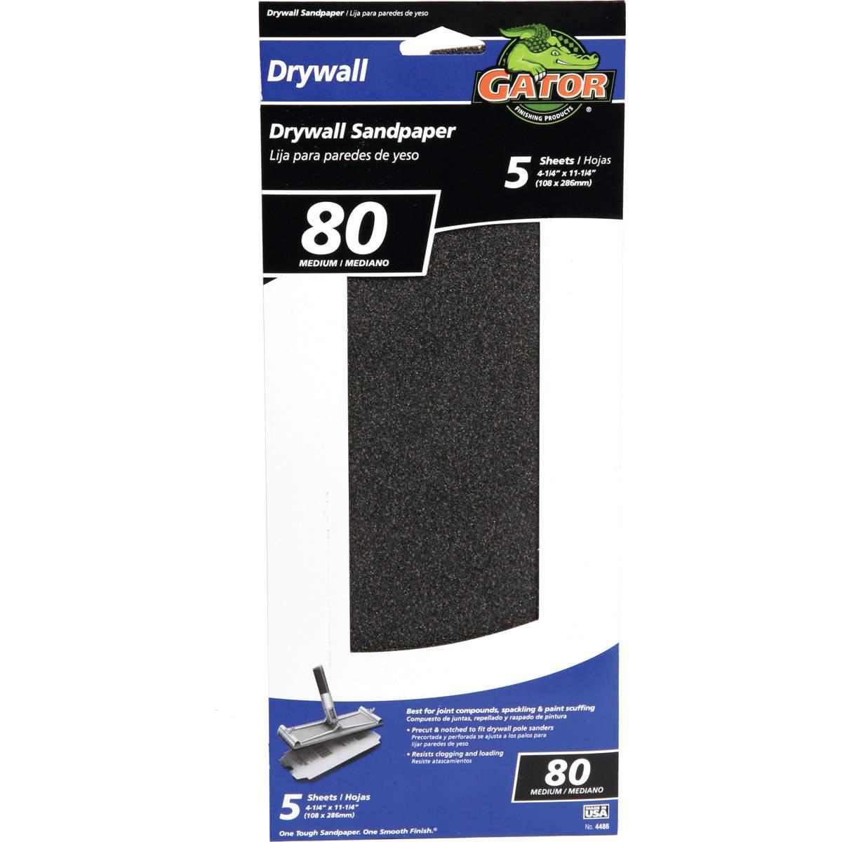 Gator SilicaCut 4486 Sanding Sheet, 11-1/4 in L, 4-1/4 in W, 80 Grit, Medium, Silicon Carbide Abrasive