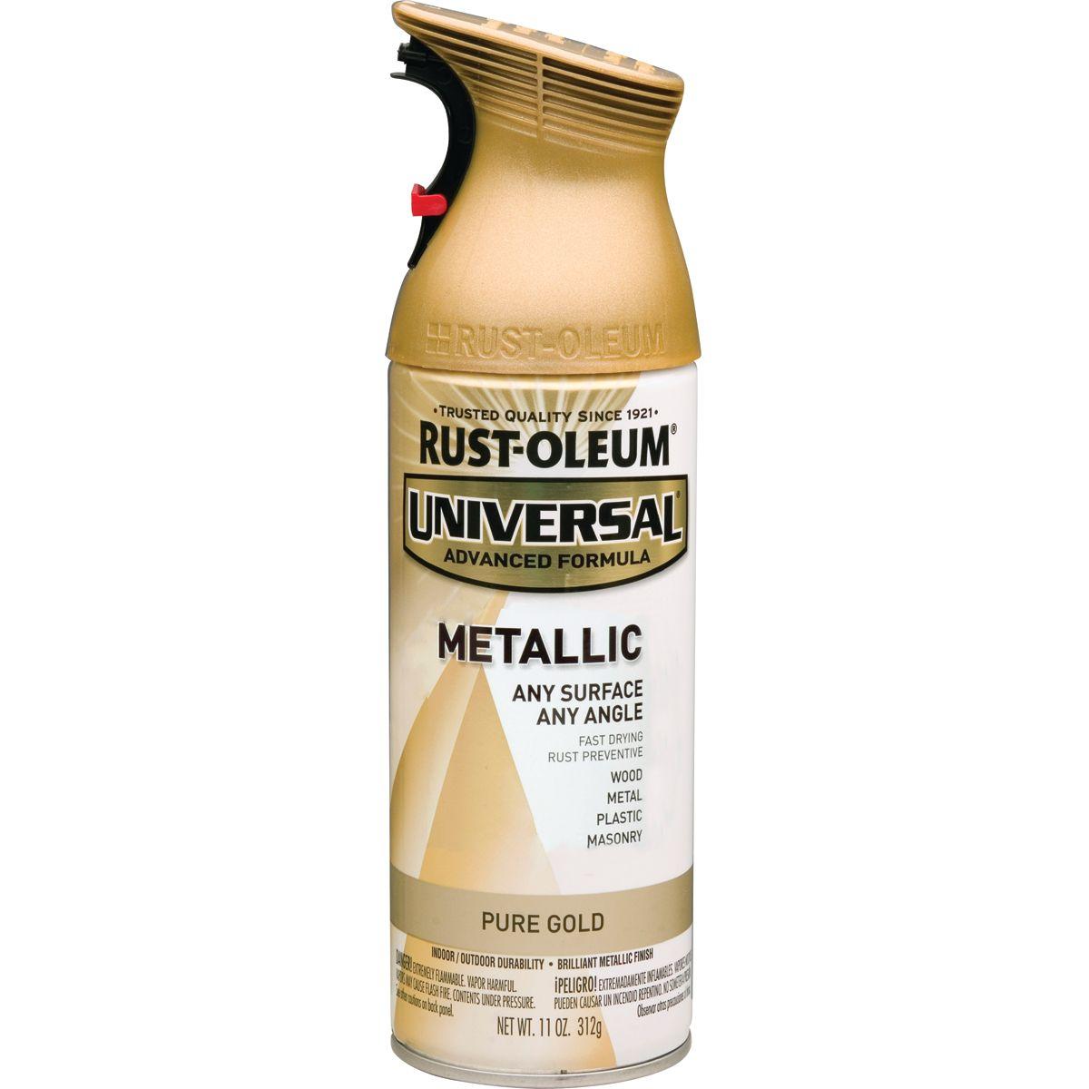 Rust-Oleum 245221 Spray Paint, Metallic, Pure Gold, 11 oz Can