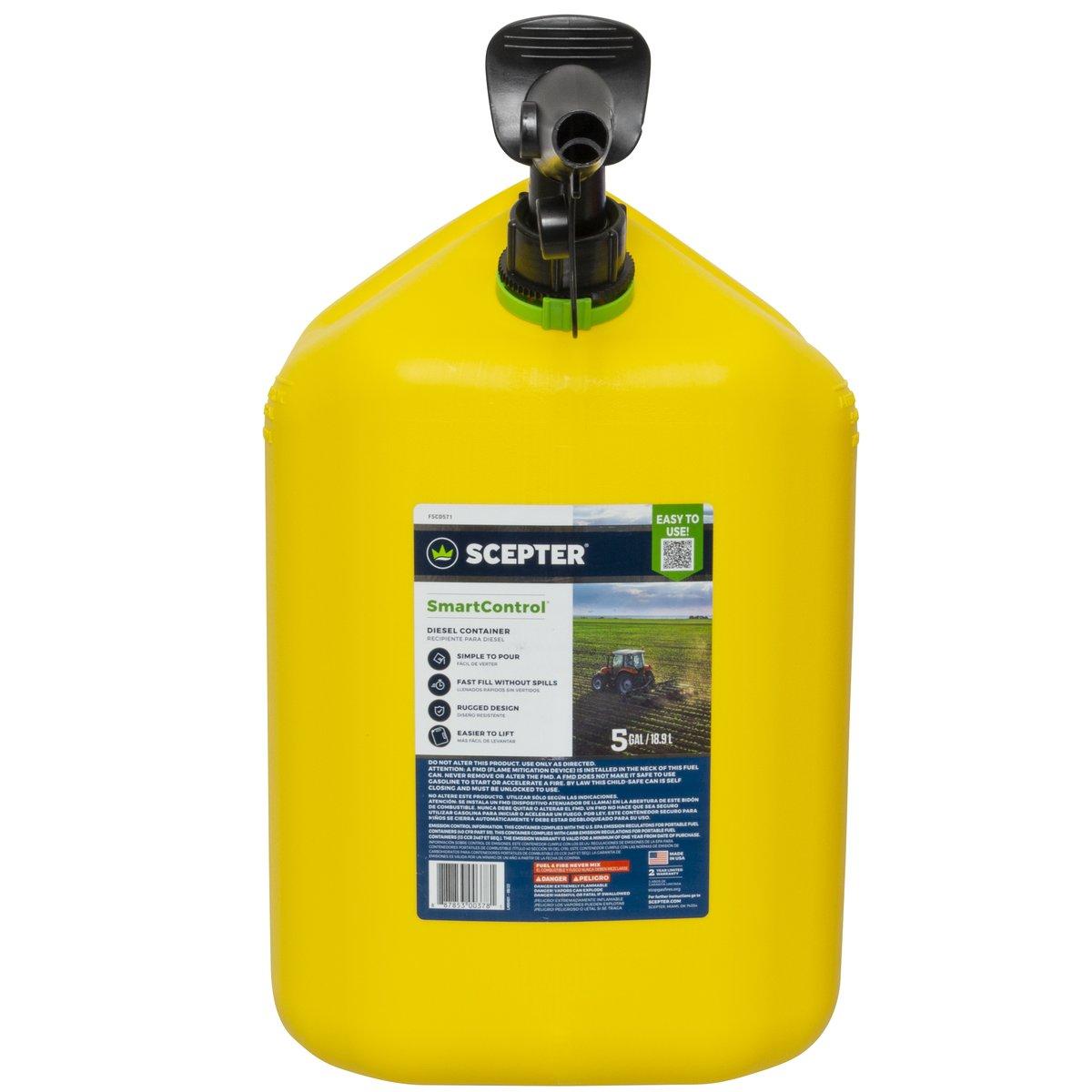 Scepter FSCD571 Smart Control  Fuel Can with Rear Handle 5 Gallon Yellow Alt #1