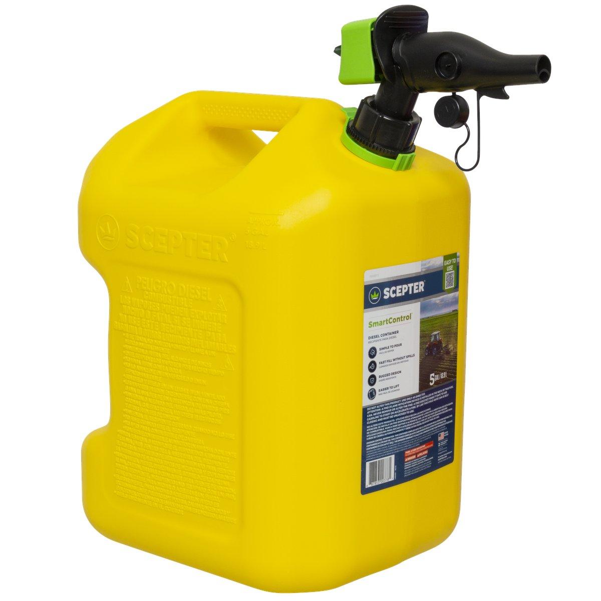 Scepter FSCD571 Smart Control  Fuel Can with Rear Handle 5 Gallon Yellow