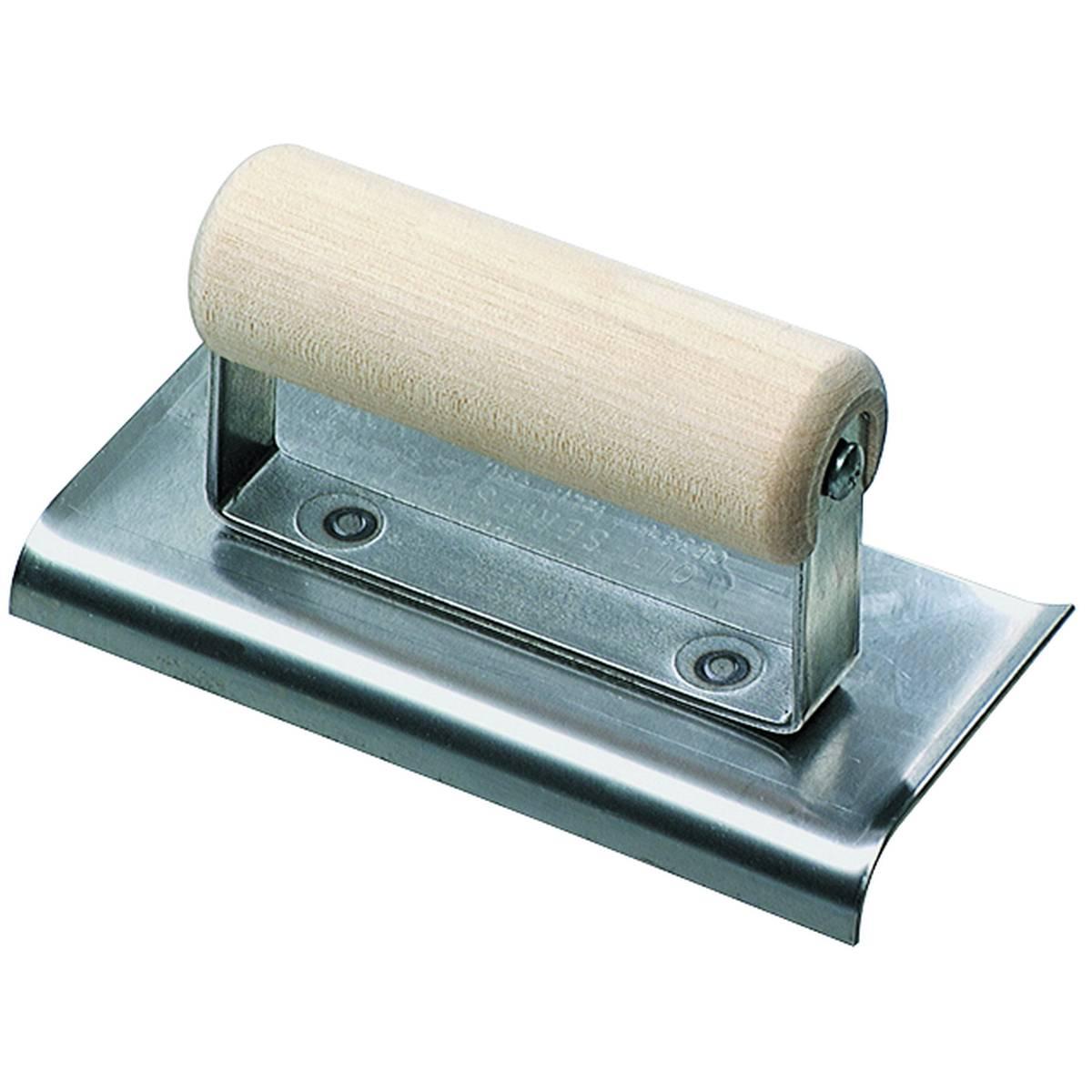 Marshalltown CE384 Hand Edger, 6 in L Blade, 3 in W Blade, Steel Blade, 1/2 in Lip, 3/8 in Lip Radius, Wood Handle