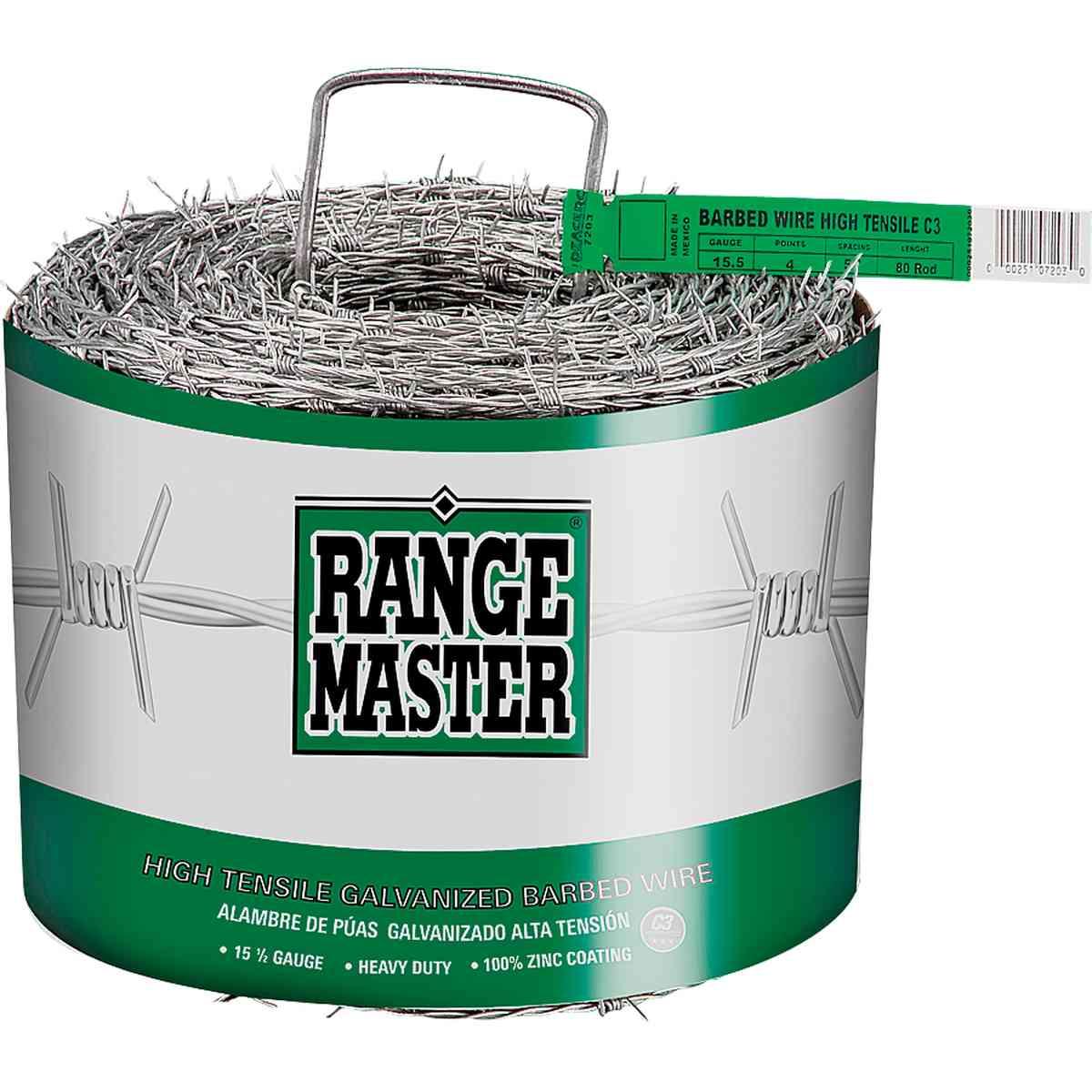 Barbed Wire 1320 ft L 15-1/2 Gauge 5 in Points Spacing Zinc