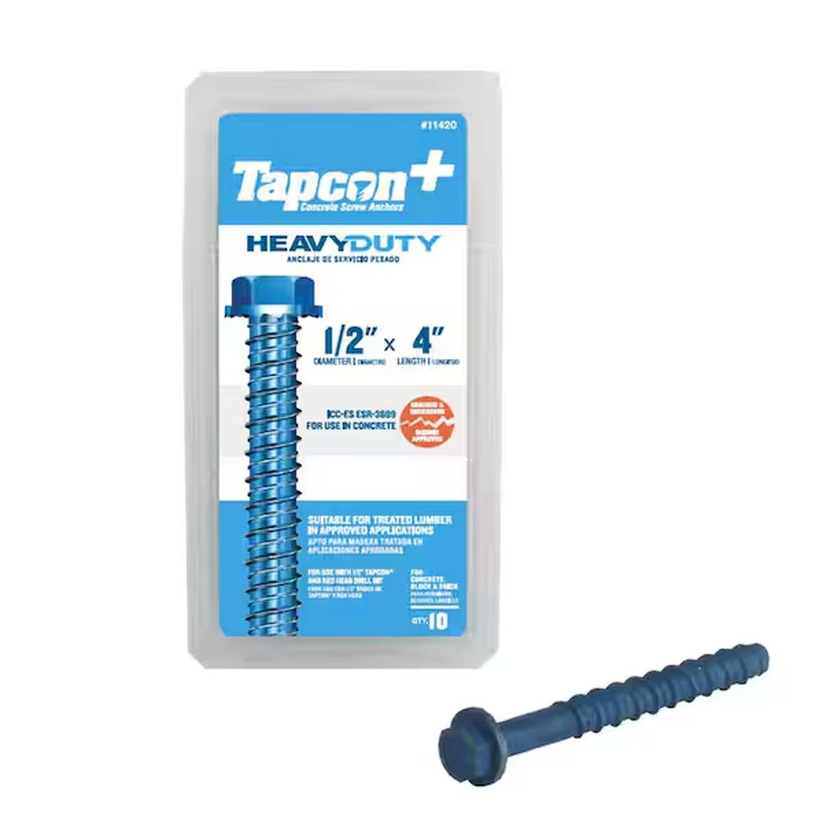 Tapcon Screw  1/2X4 11420 10Pk