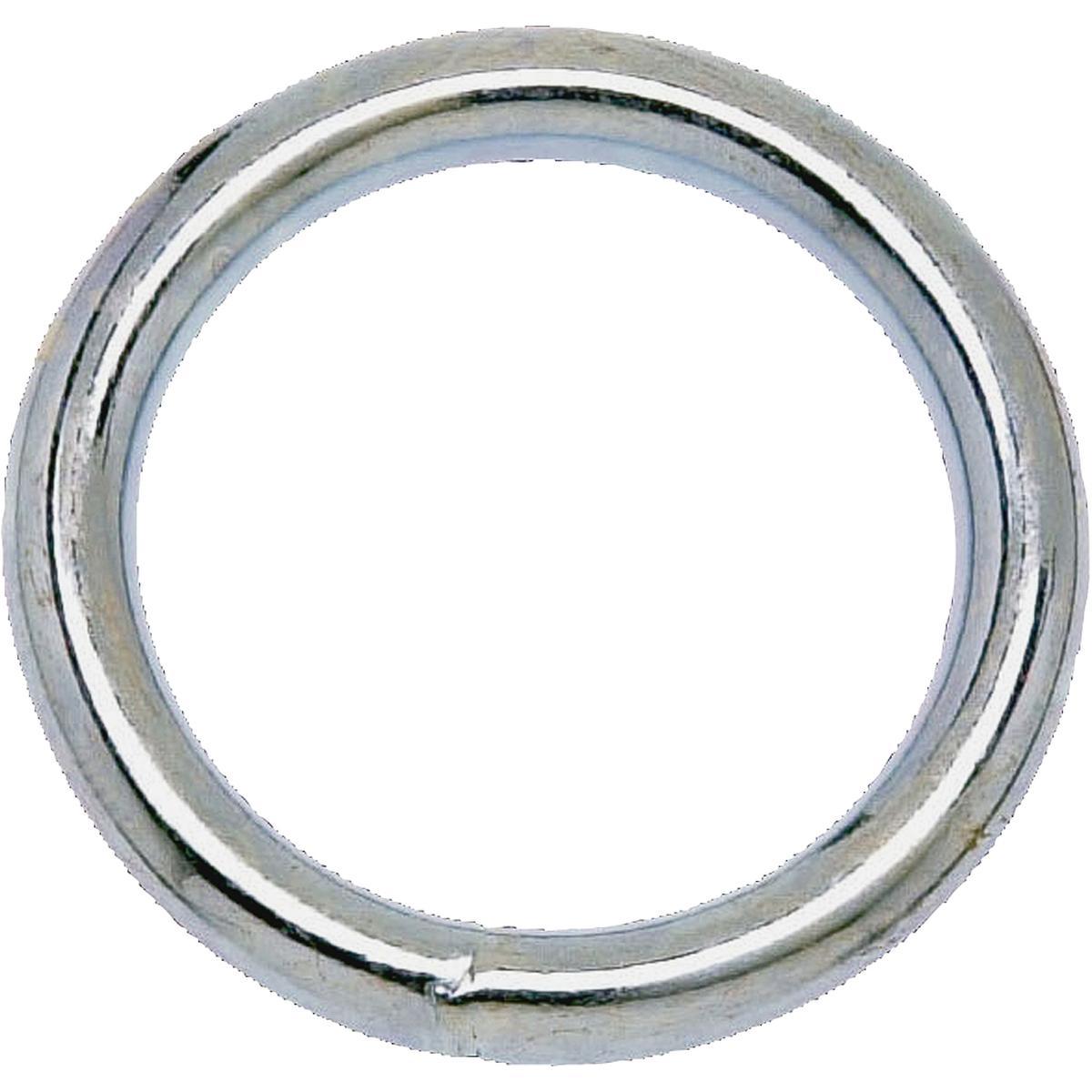Campbell T7665032 Welded Ring, 200 lb Working Load, 1-1/4 in ID Dia Ring, #7 Chain, Steel, Nickel-Plated