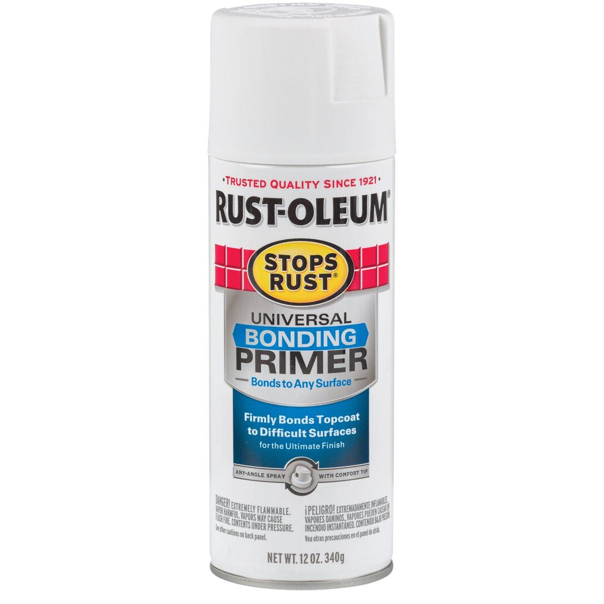 Rust-Oleum 285011 Universal Bonding Primer, White, Flat/Matte, 12 oz