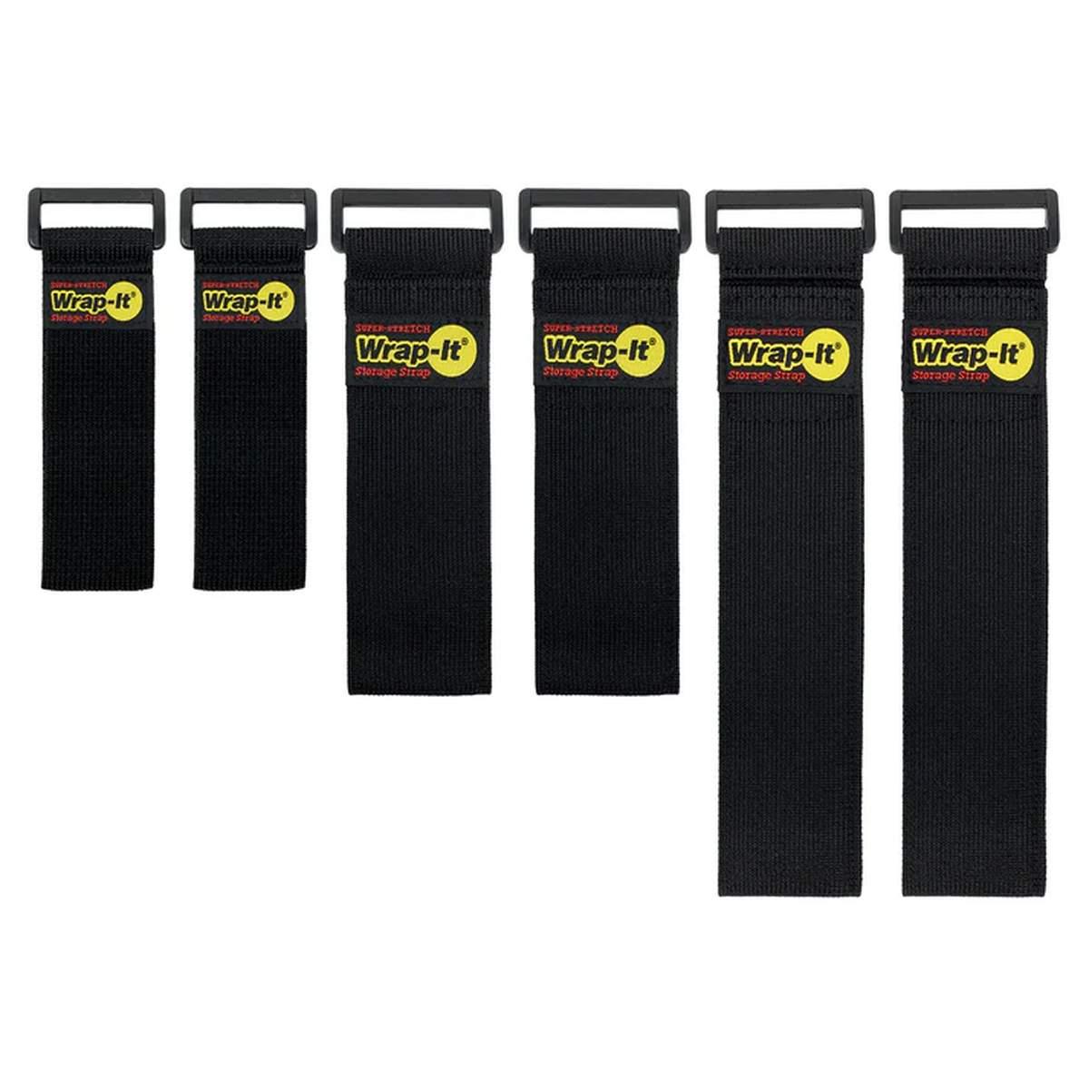 Super-Stretch Storage Straps, Assorted Sizes, Hook and Loop, 6-Pack Alt #1