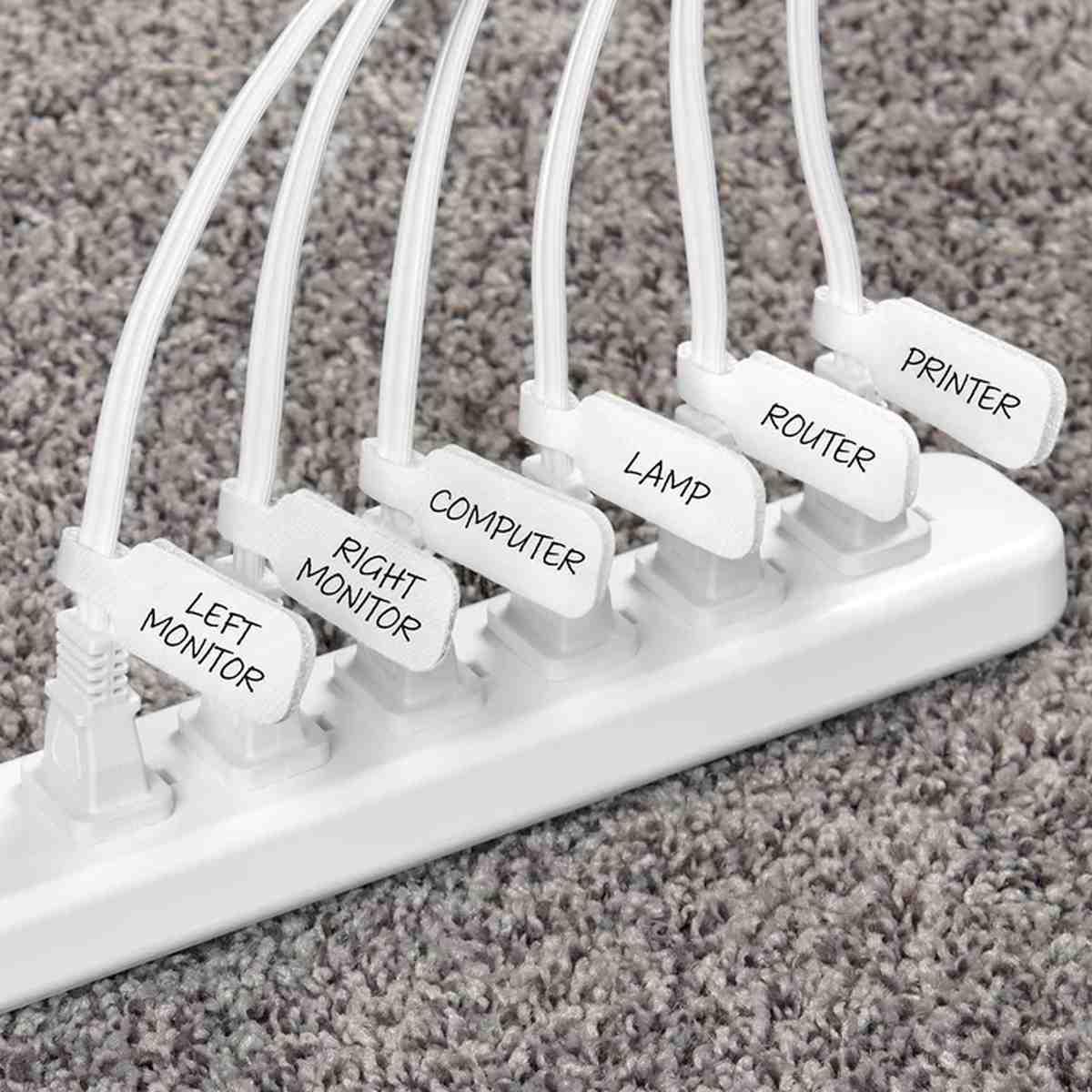 Medium Cable Labels, 2-1/4 in x 3/4 in, Polypropylene, Assorted Colors, 10-Pack Alt #1