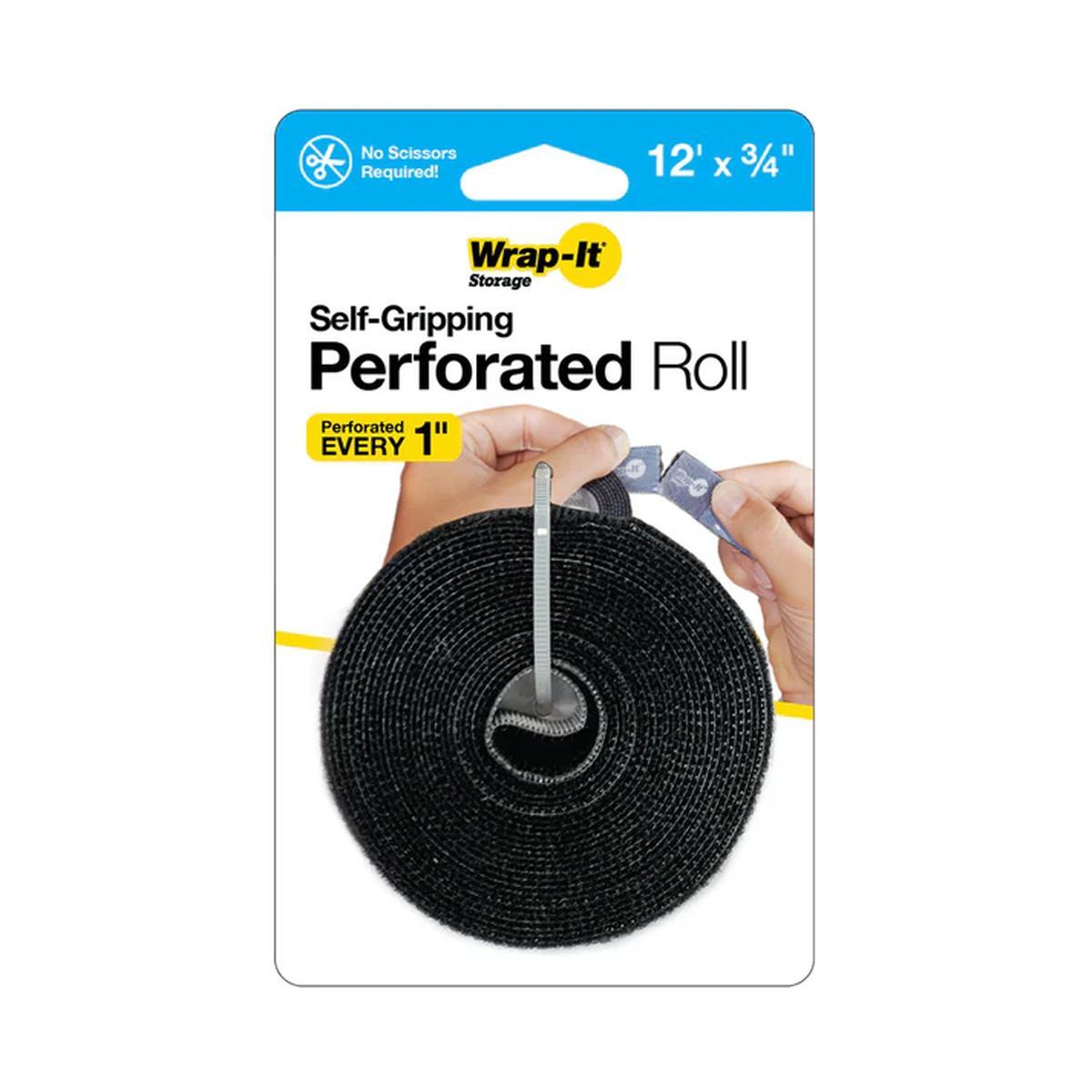 Perforated Roll, 3/4 in x 12 ft, Nylon, Black