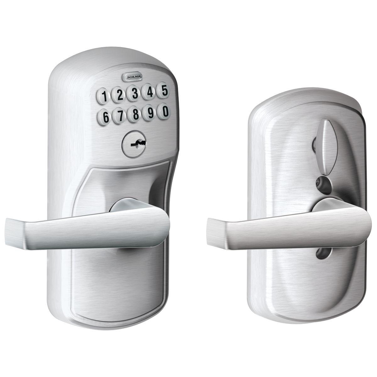 Schlage Keypad Lock with Flex-Lock in Steel Satin Chrome