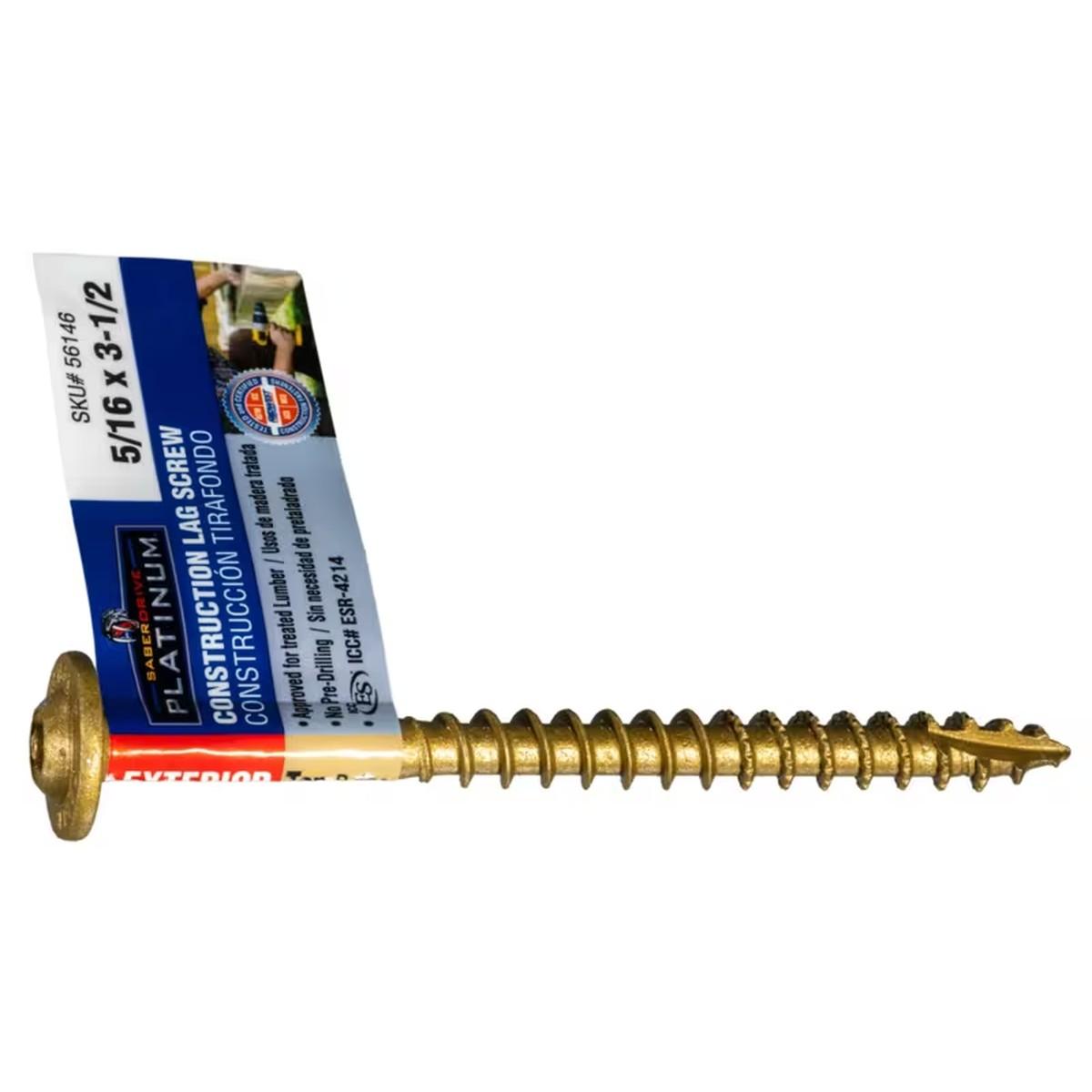 5/16 X 3 1/2 Lag Screw  Flagged