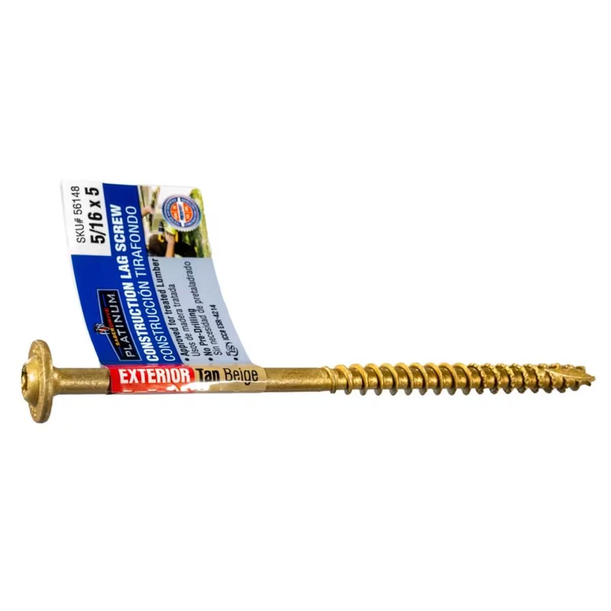 5/16 X 5 Lag Screw  Flagged