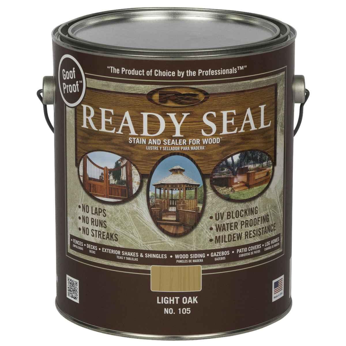 Ready Seal 105 Stain and Sealer, Light Oak, 1 gal, Can