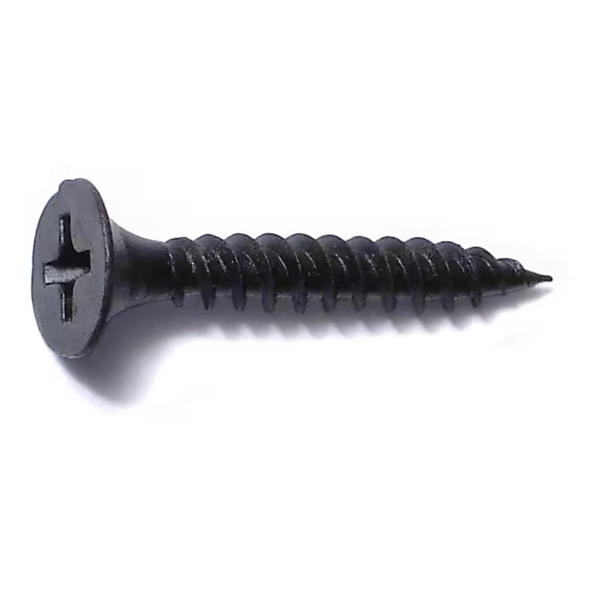 6 x 1 Black Phosphate Fine Phillips Bugle Drywall Screws Black