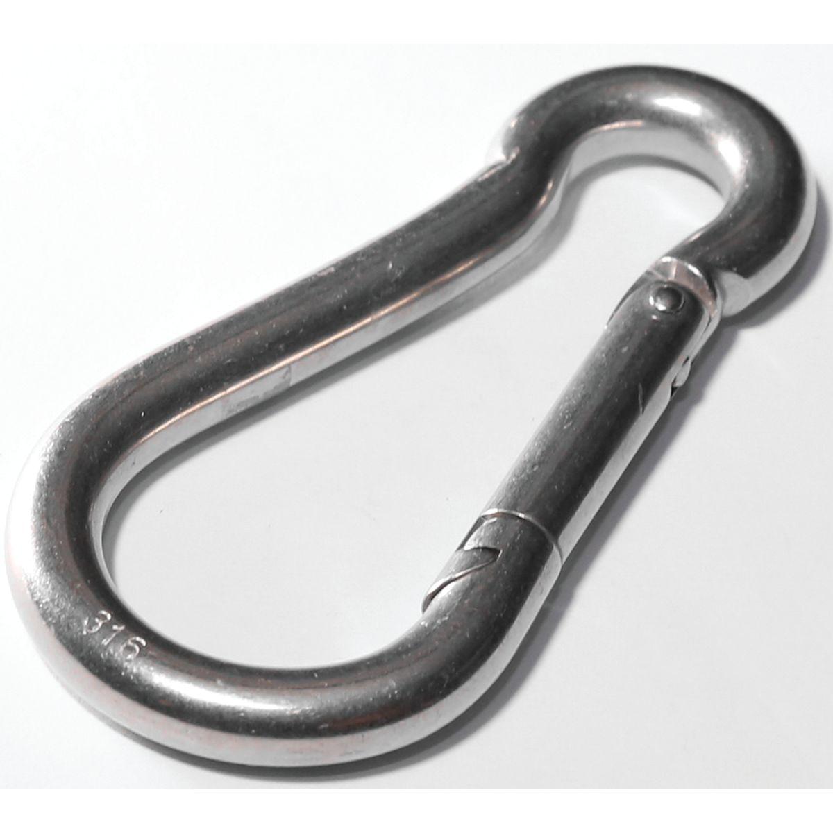 Baron 2450-1/4 Spring Hook Snap Link, 5/16 in Snap Opening, 2-3/8 in L Dimensions, Steel, Zinc